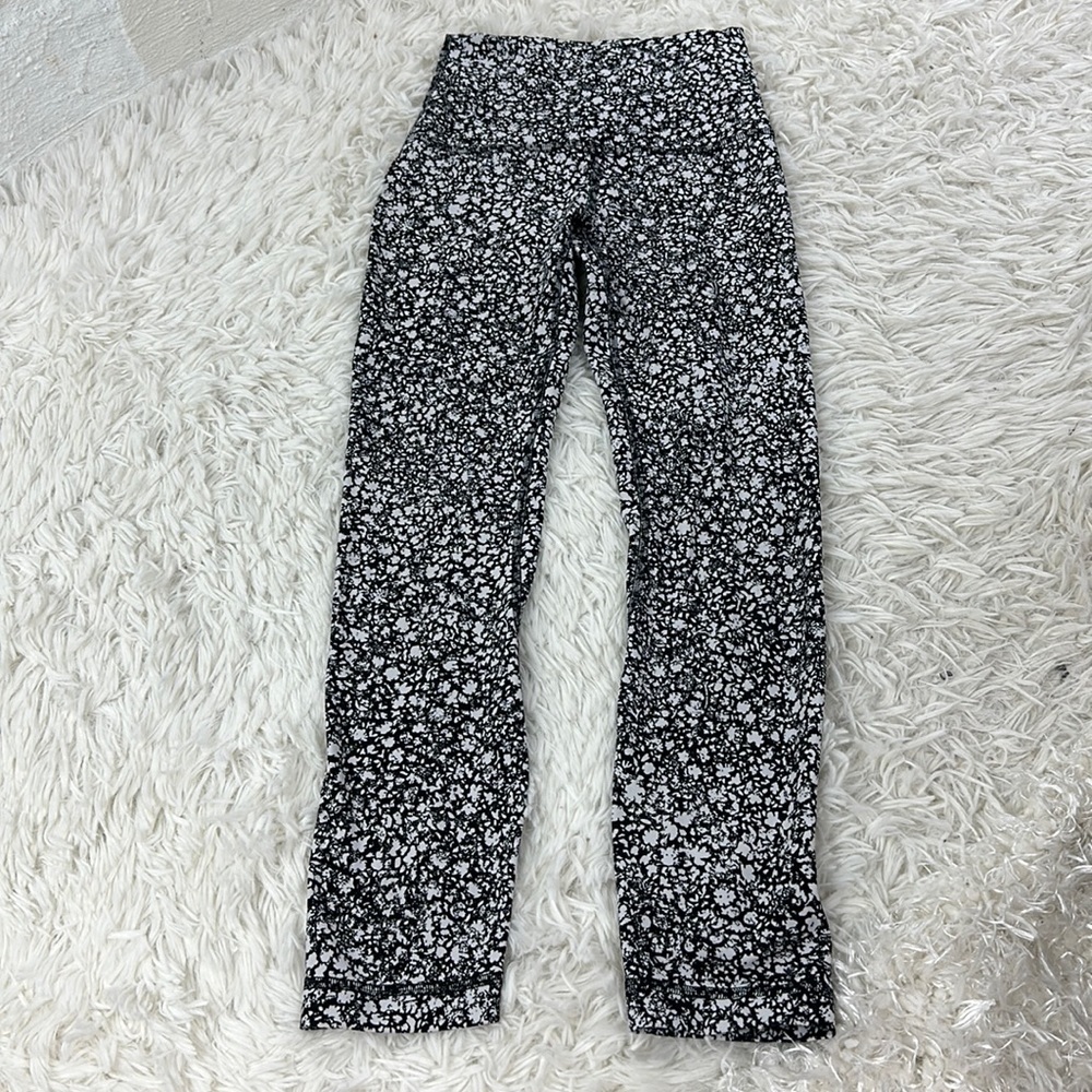 Lululemon Align High-Rise Crop 23" Venture Floral Alpine White Black
